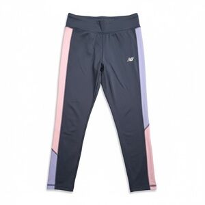 New Balance Kids' Leggings in Navy and Lavender Medium 10/12